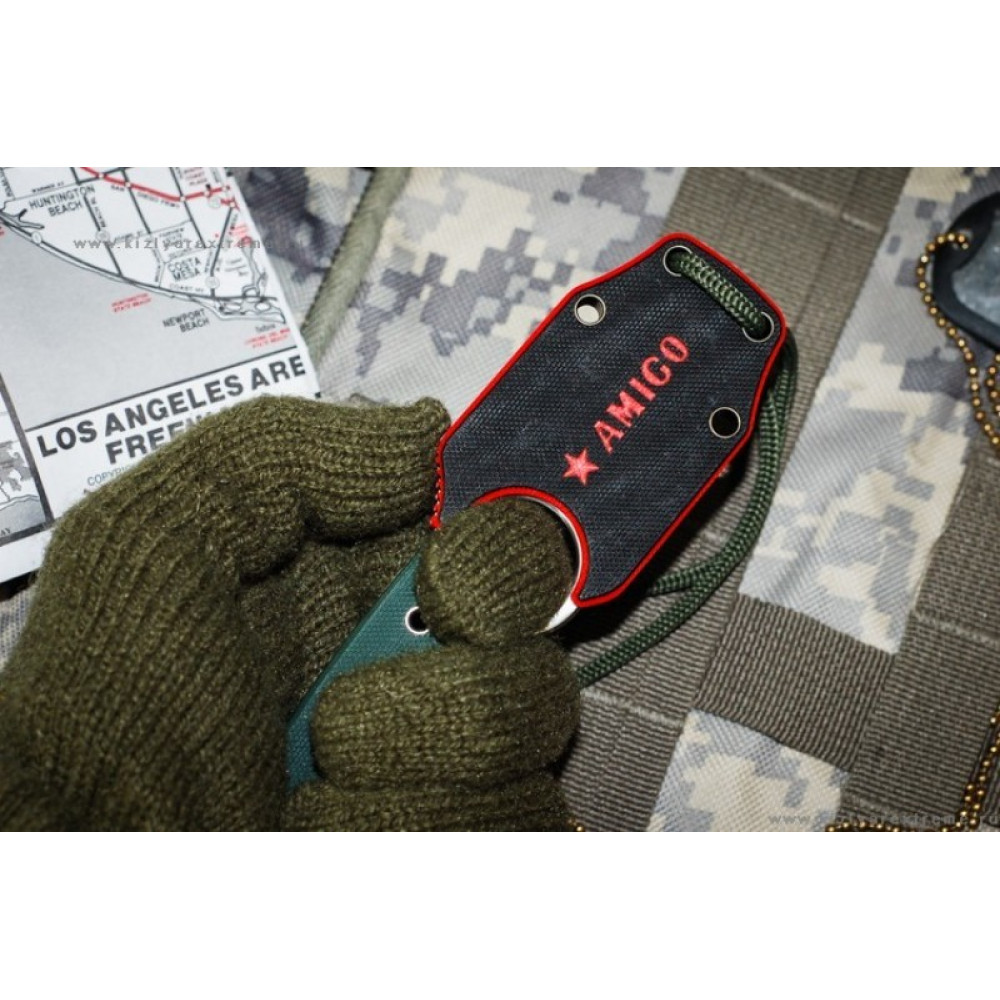 Шейный нож Amigo X Satin D2 Green