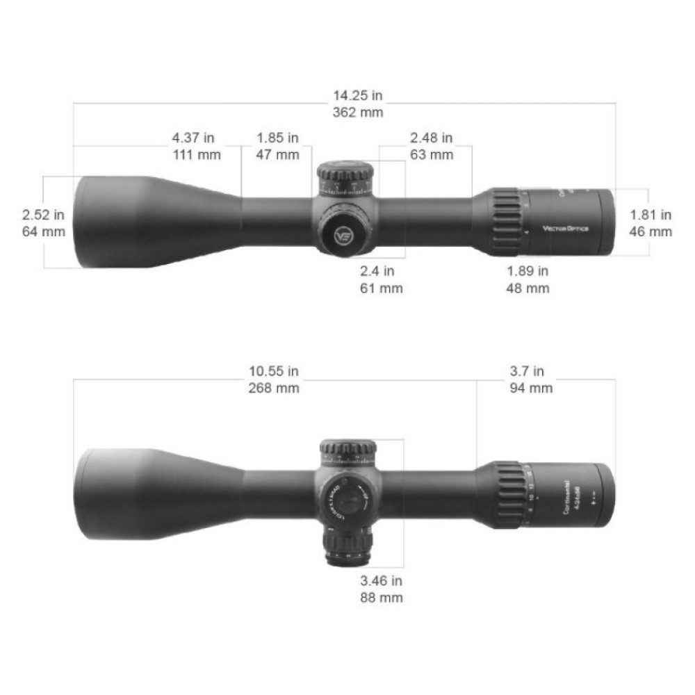 Оптический прицел Vector Optics Continental 4-24x56, 34 мм, Tactical FFP