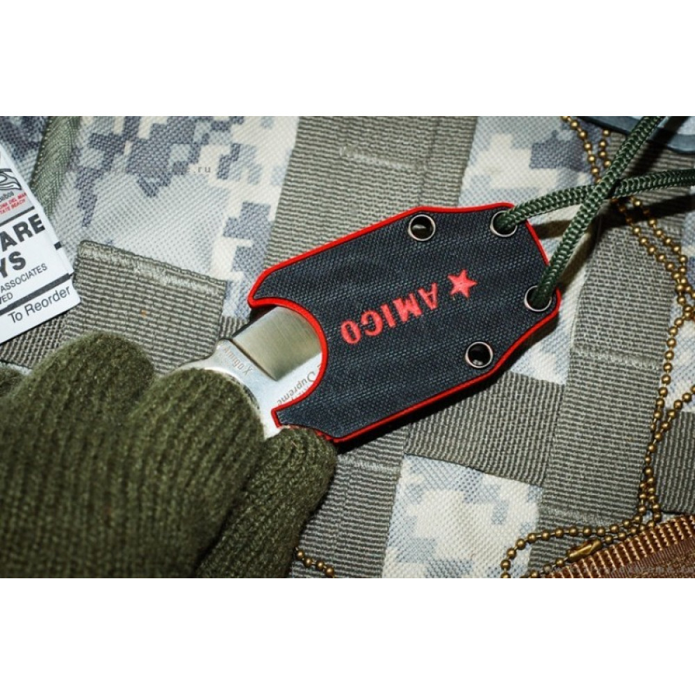 Шейный нож Amigo X Satin D2 Green