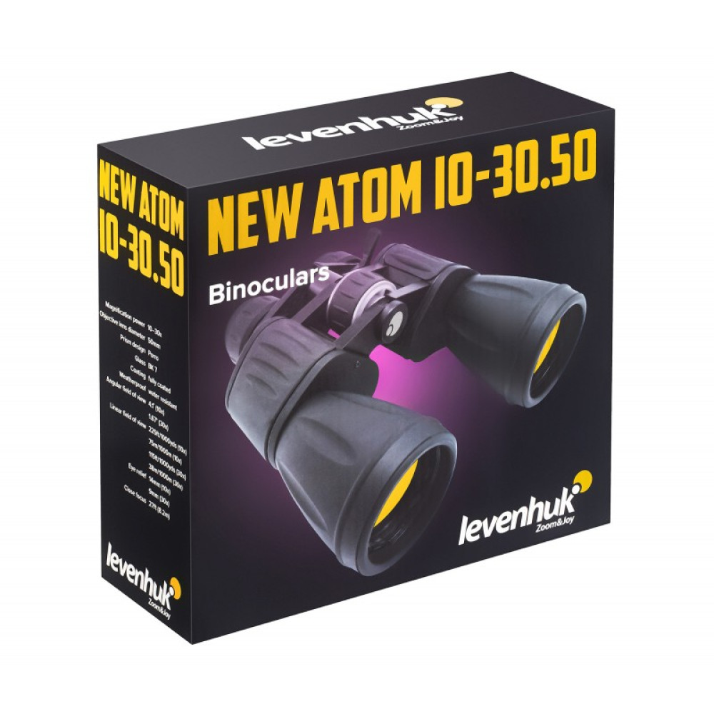 Бинокль Levenhuk New Atom 10-30x50