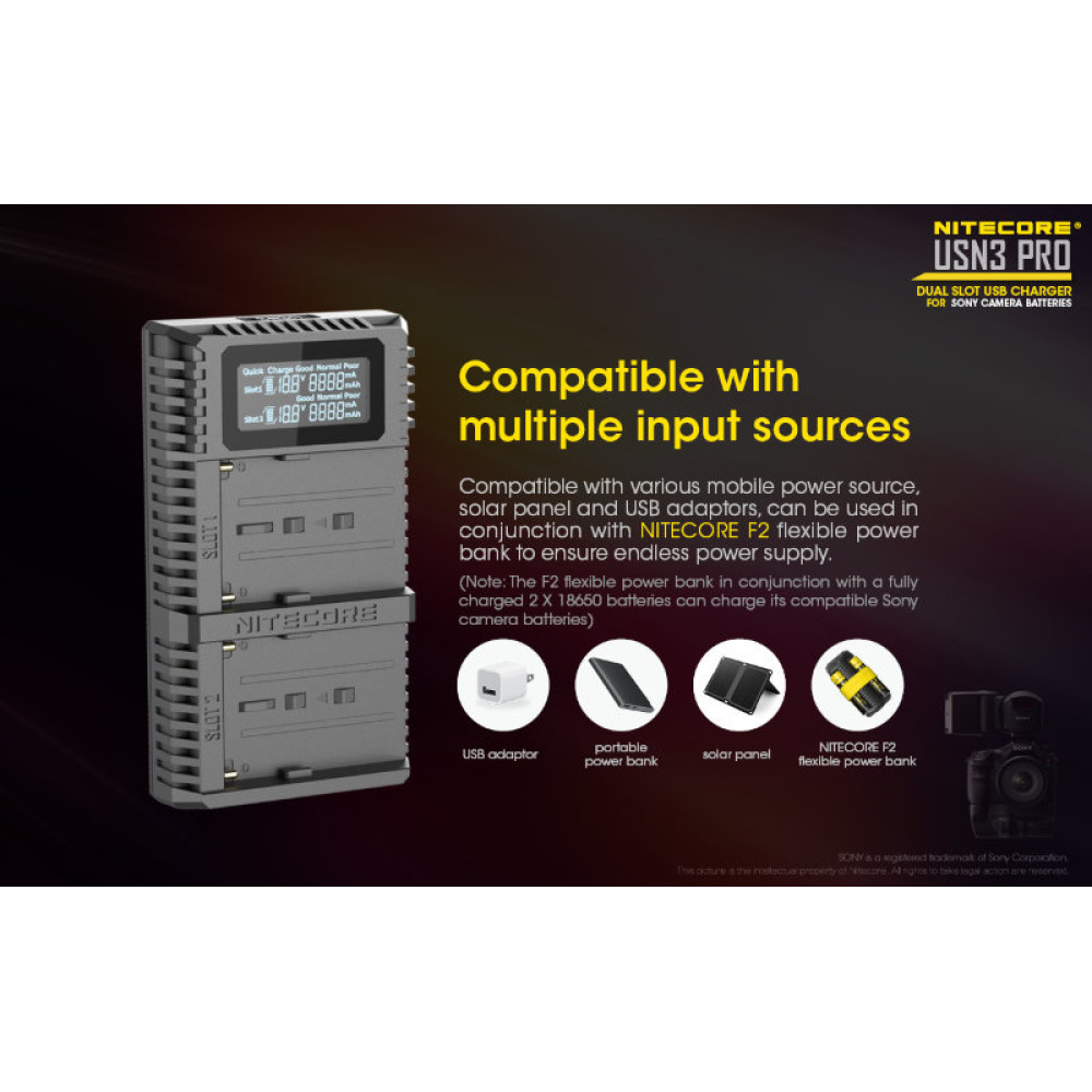 Зарядное устройство Nitecore USN3 PRO SONY