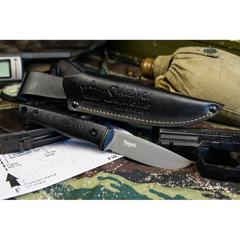 Туристический нож Santi AUS-8 TacWash G10 Кожа