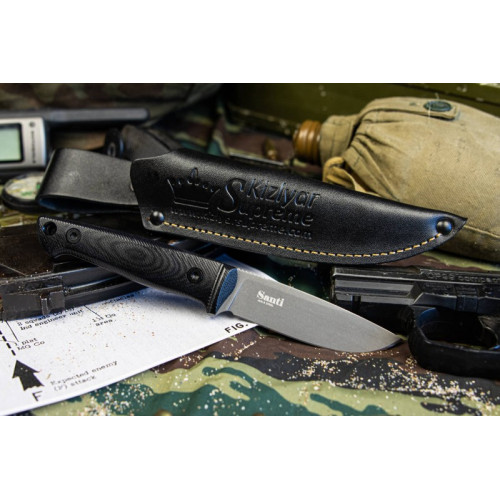 Туристический нож Santi AUS-8 TacWash G10 Кожа