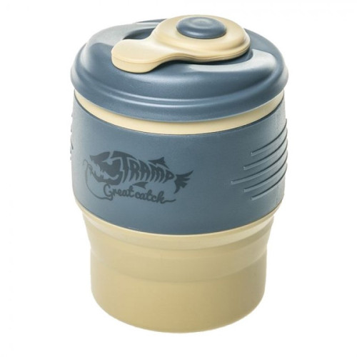 Tramp кружка силиконовая складная с крышкой (песочный/черный, 350 мл)