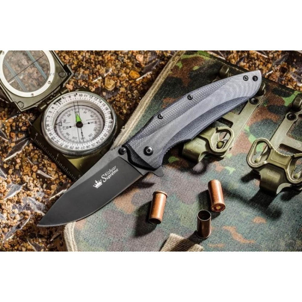 Складной нож Zedd AUS-8 Black Titanium