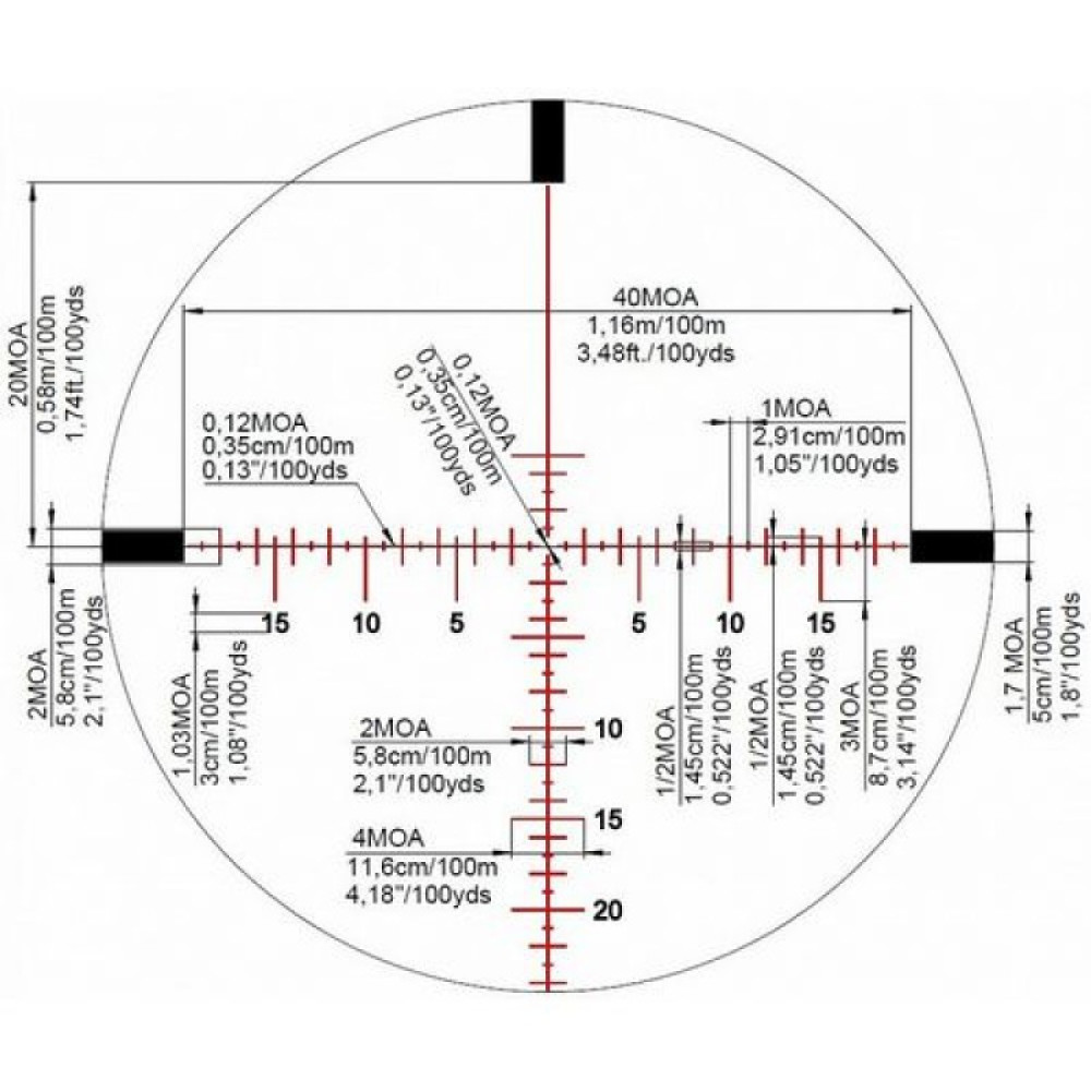 Оптический прицел Kahles K624i 6-24x56 CCW LSW (сетка MOAK) с подсветкой