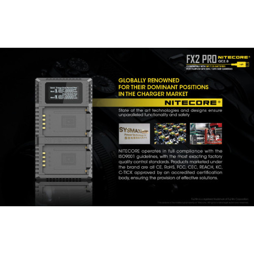 Зарядное устройство Nitecore FX2 PRO Fujifilm NP-T125