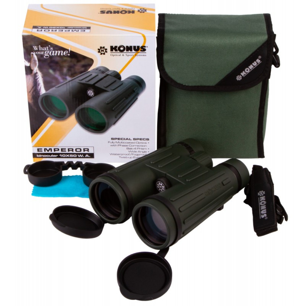 Бинокль Konus Emperor 10x50 WA Green