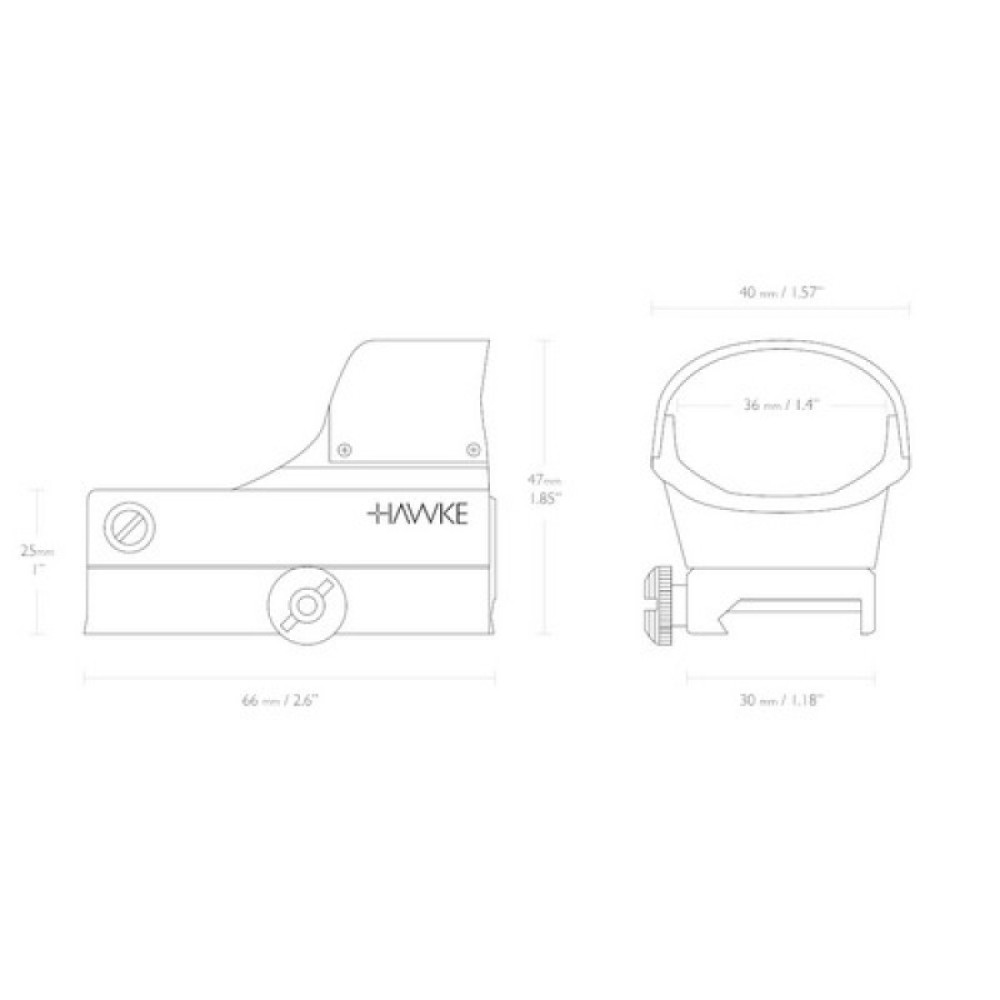 Коллиматорный прицел HAWKE Reflex Red Dot Sight – Digital Control – Large (5MOA)