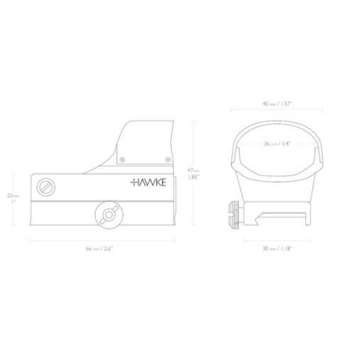 Коллиматорный прицел HAWKE Reflex Red Dot Sight – Digital Control – Large (5MOA)