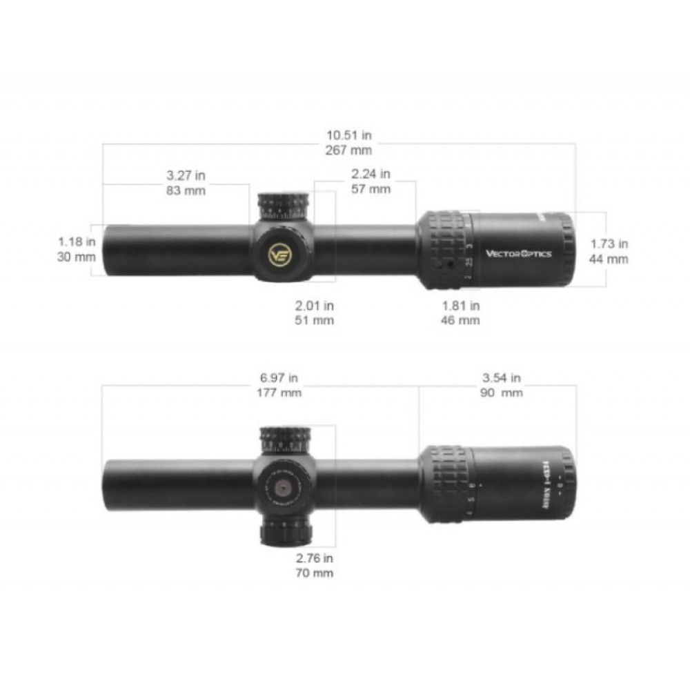 Оптический прицел Vector Optics Aston 1-6x24 SFP, Черный