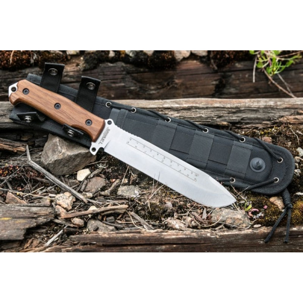 Нож выживания Survivalist X AUS-8 StoneWash Орех