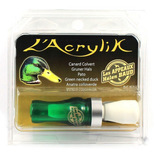 Манок Helen BAUD на утку акриловый 2-х язычковый, зелёный