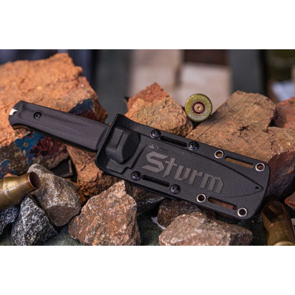 Тактический нож Sturm AUS-8 StoneWash Black G10