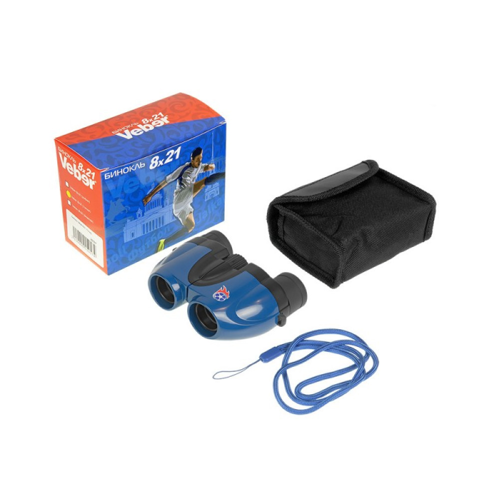 Бинокль Veber 8x21, топаз, Синий