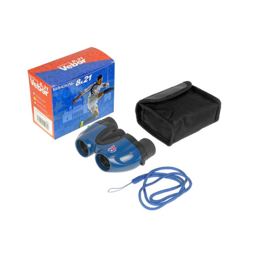 Бинокль Veber 8x21, топаз, Синий