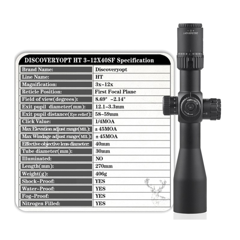 Оптический прицел Discovery HT 3-12X40SFFFP FW30