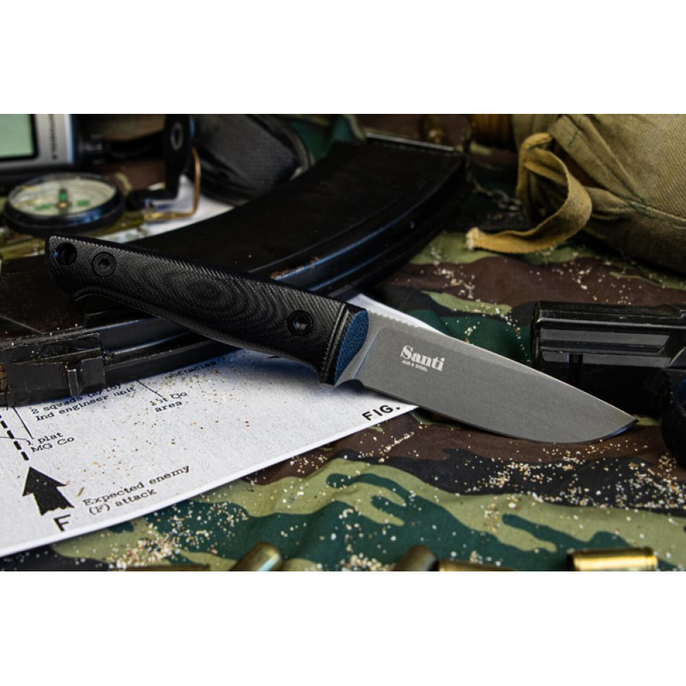 Туристический нож Santi AUS-8 TacWash G10 Кожа