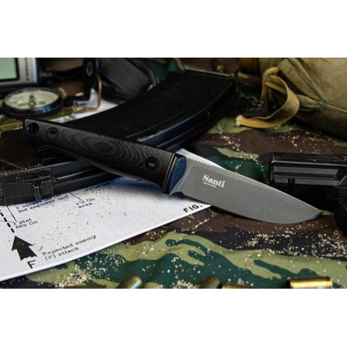 Туристический нож Santi AUS-8 TacWash G10 Кожа