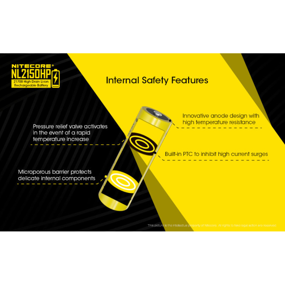 Аккумулятор Nitecore NL2150HPI 21700 3.7v 5000mA 15A
