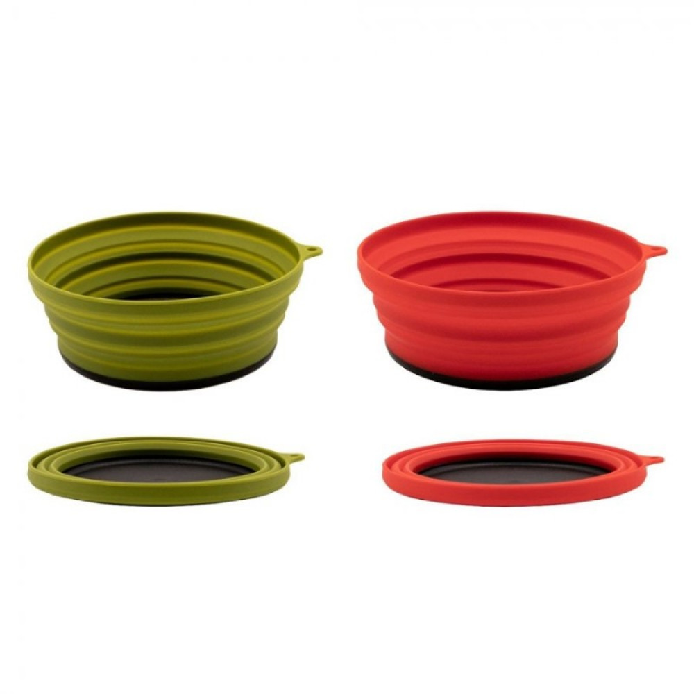 Tramp тарелка силиконовая с пластиковым дном 550 мл (оливковый)