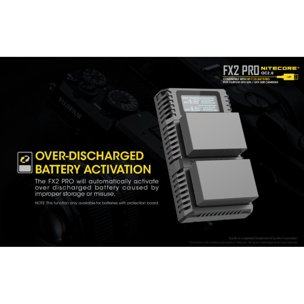 Зарядное устройство Nitecore FX2 PRO Fujifilm NP-T125