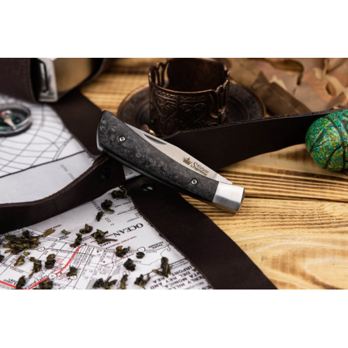 Складной нож Gent D2 Carbon StoneWash