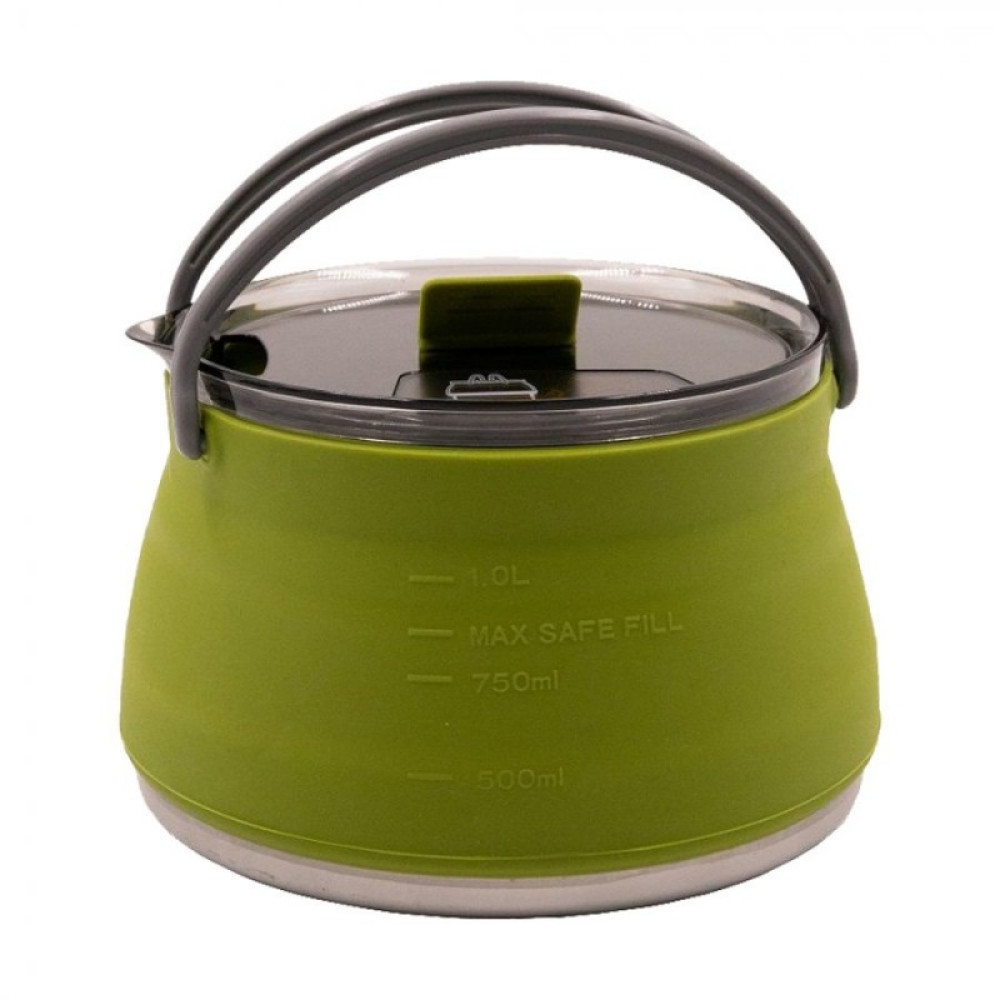 Tramp чайник складной силиконовый 1л (оливковый)