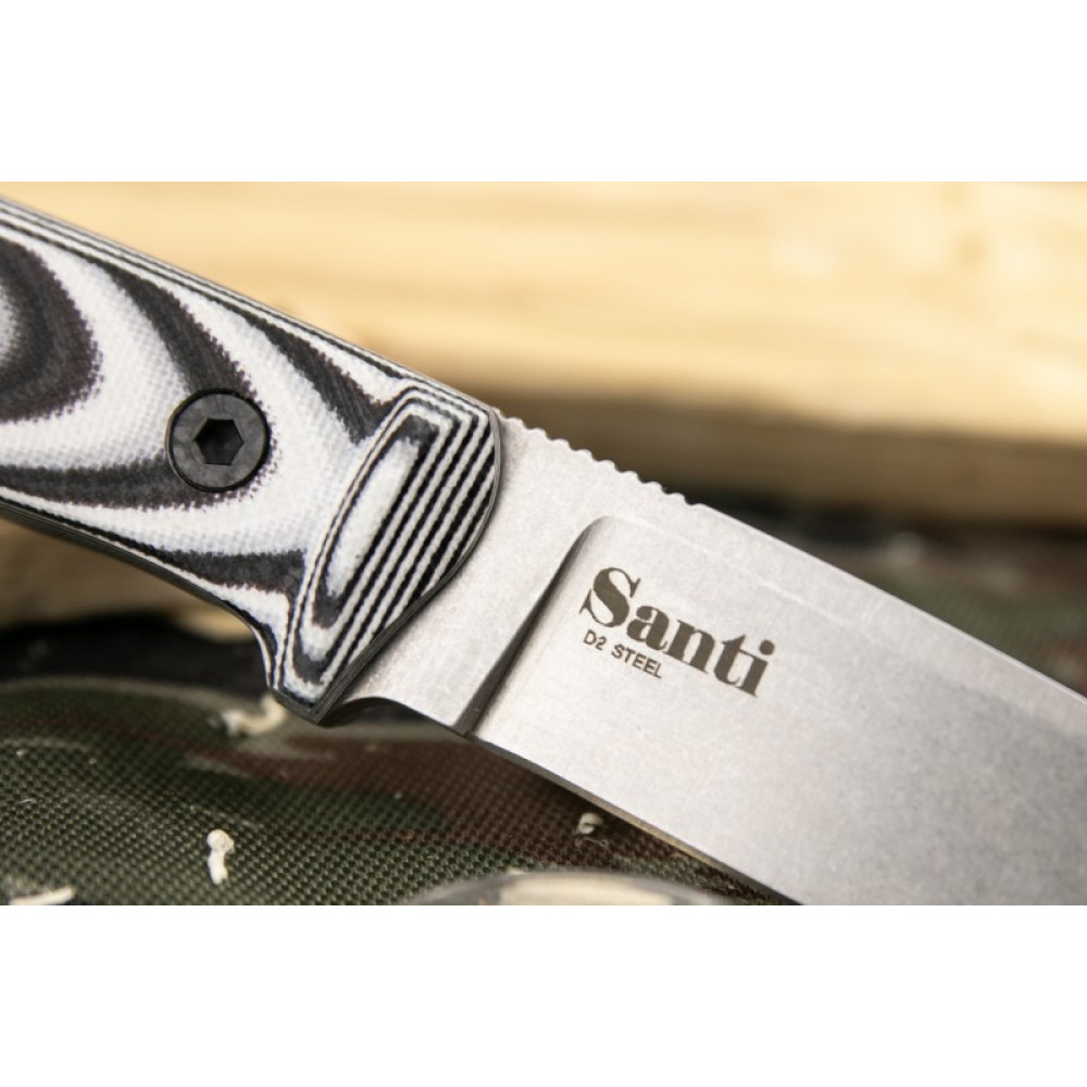 Туристический нож Santi D2 StoneWash G10 Кожа