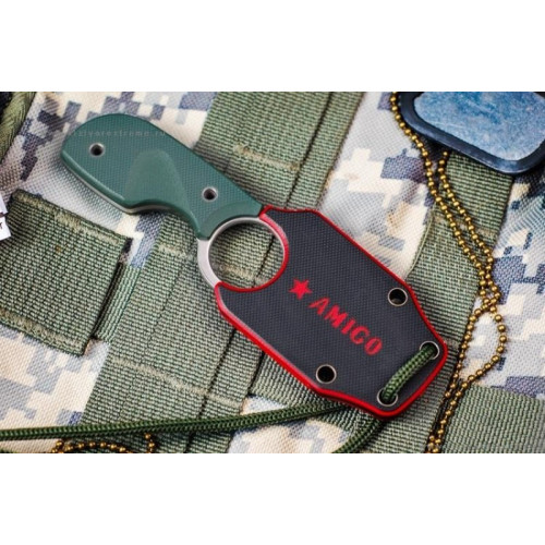 Шейный нож Amigo X Satin D2 Green