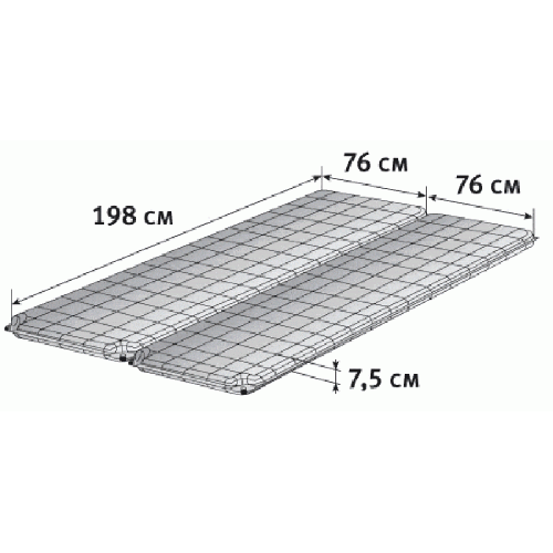 Cамонадувающийся коврик увеличенного размера для семейного туризма Double comfort