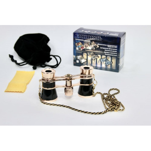 Бинокль театральный Навигатор БТ 3x25, с цепочкой (черный)