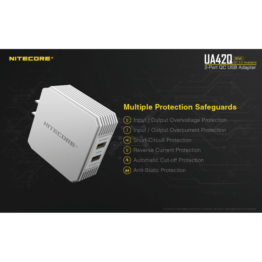 Адаптер USB Nitecore UA42Q 2-портовый