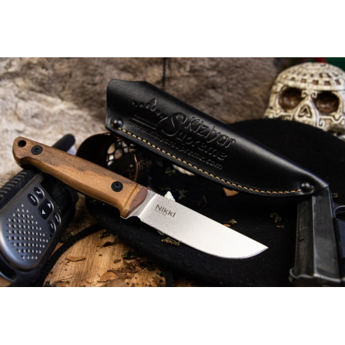 Туристический нож Nikki AUS-8 StoneWash орех кожа
