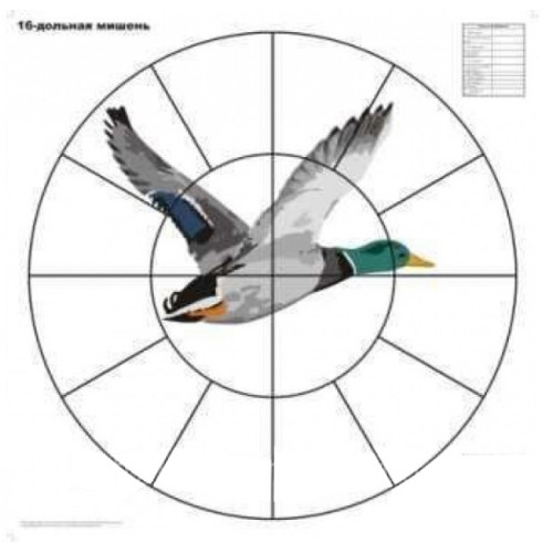 Мишень для пристрелки дробовых ружей 16-дольная "Селезень"