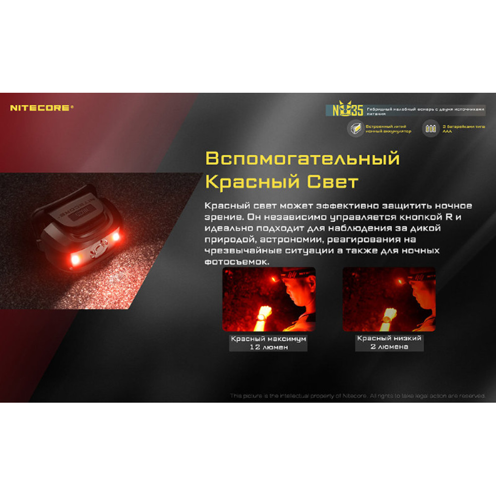Фонарь Nitecore NU35 CREE XP-G3 S3 LED Black