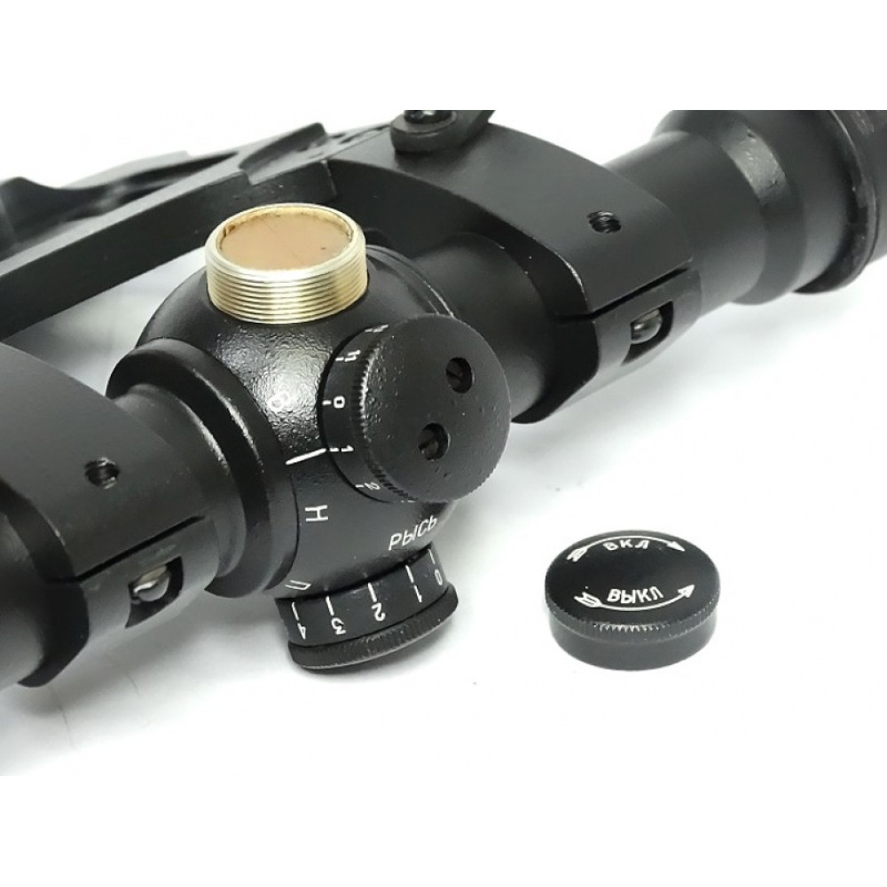 Оптический прицел Рысь 4М сетка №1 с кронштейном для Вепрь