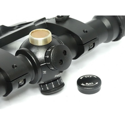 Оптический прицел Рысь 4М сетка №1 с кронштейном для Вепрь