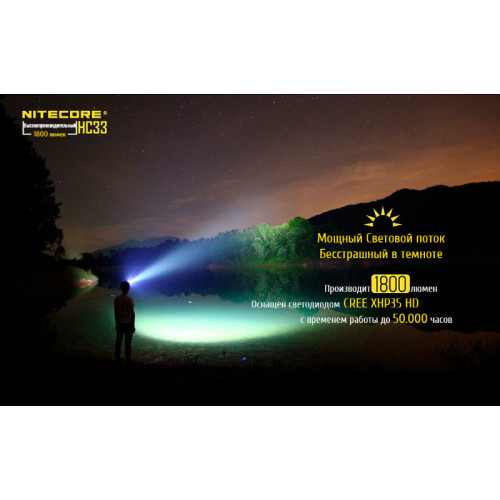Налобный фонарь Nitecore HC33 Cree XPH35 HD
