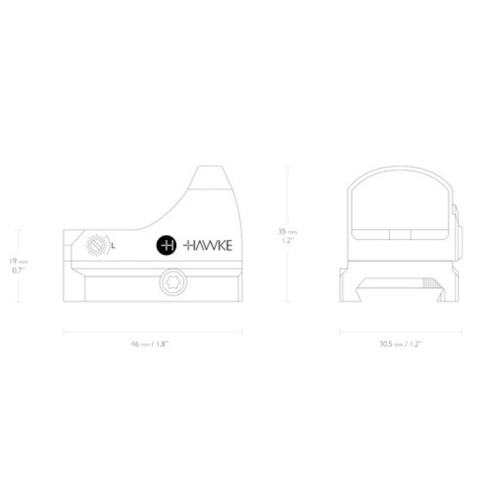 Коллиматорный прицел HAWKE Micro Reflex Red Dot Sight – Digital Control (3MOA)