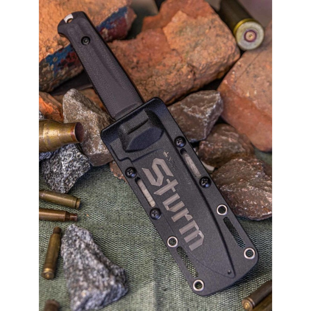 Тактический нож Sturm AUS-8 StoneWash Black G10