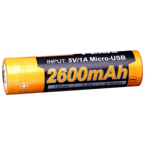 Аккумулятор с разъемом для USB 18650 FENIX 2600mAh ARB-L18-2600U