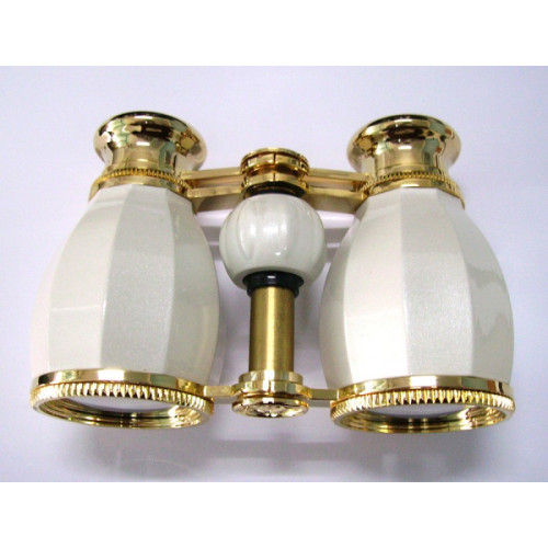 Бинокль театральный Veber Opera БГЦ 4x30, бело-золотистый, Белый