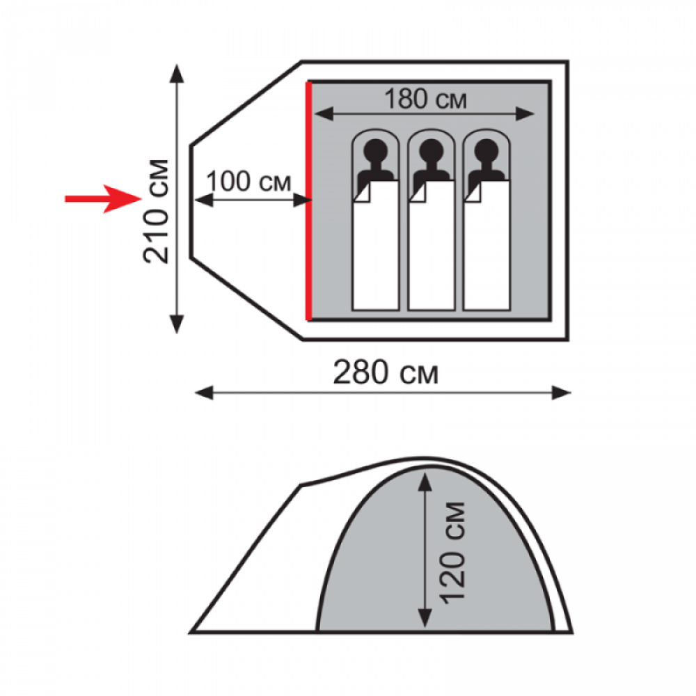 Палатка Totem Indi 3 (V2) (зеленый)