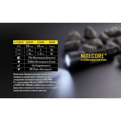 Фонарь Nitecore EF1 взрывозащищенный