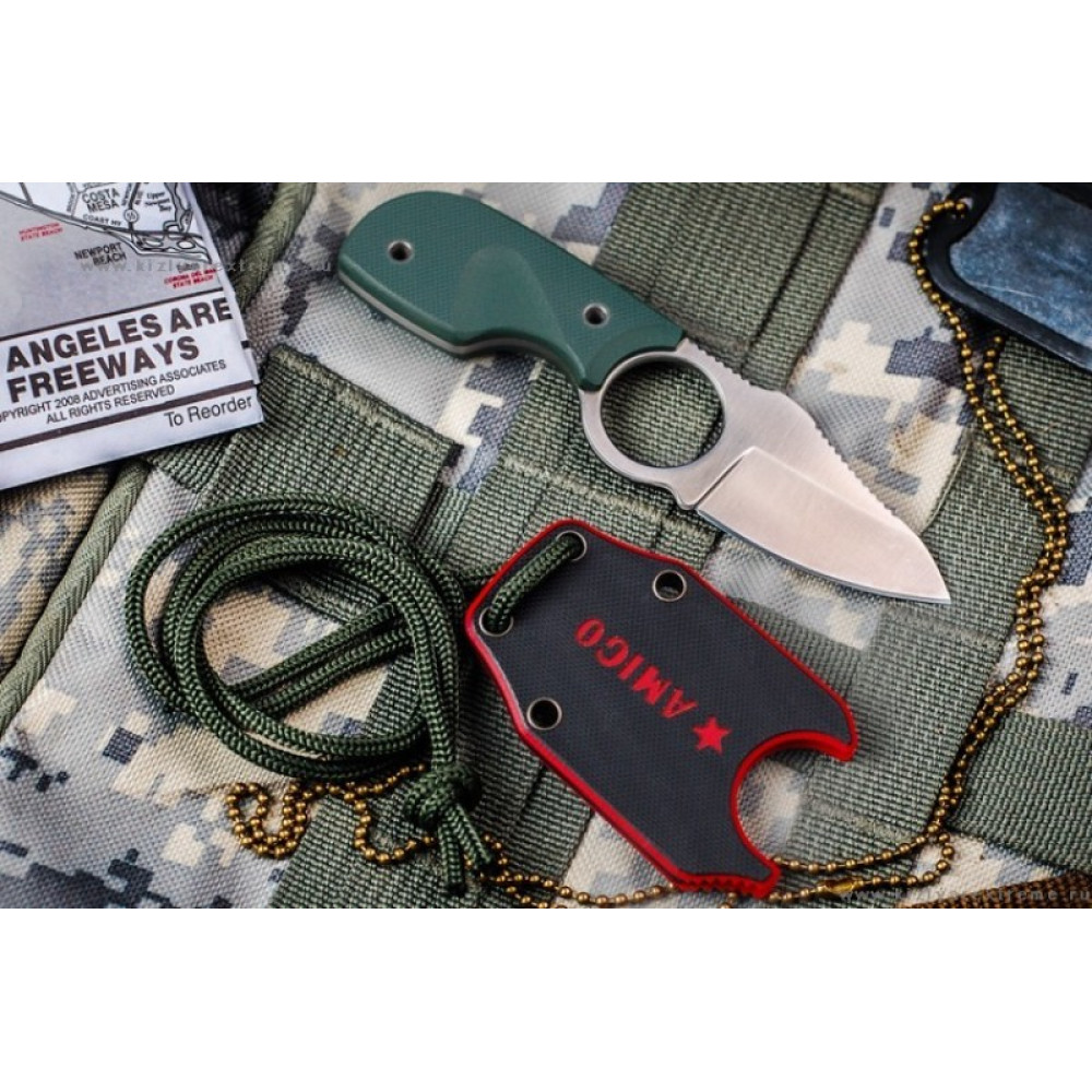 Шейный нож Amigo X Satin D2 Green