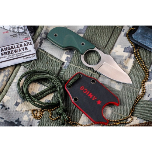Шейный нож Amigo X Satin D2 Green