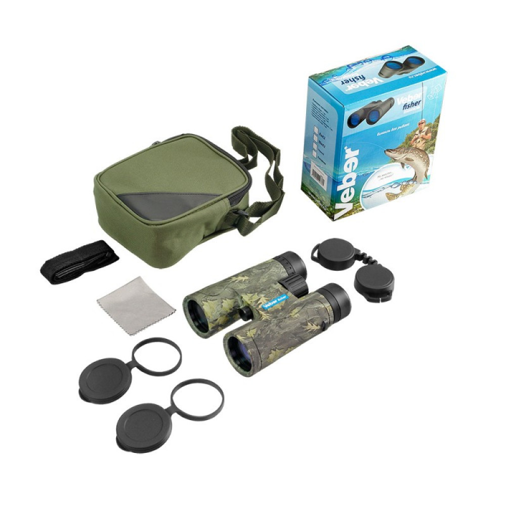 Бинокль Veber Fisher 10x42, камуфляжный, Камуфляжный