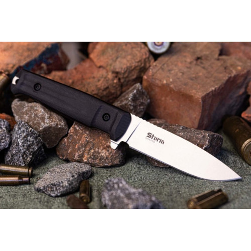 Тактический нож Sturm AUS-8 StoneWash Black G10