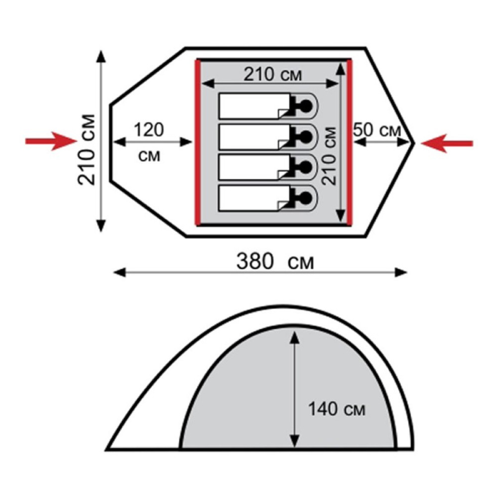 Палатка Tramp Space 4 (V2)